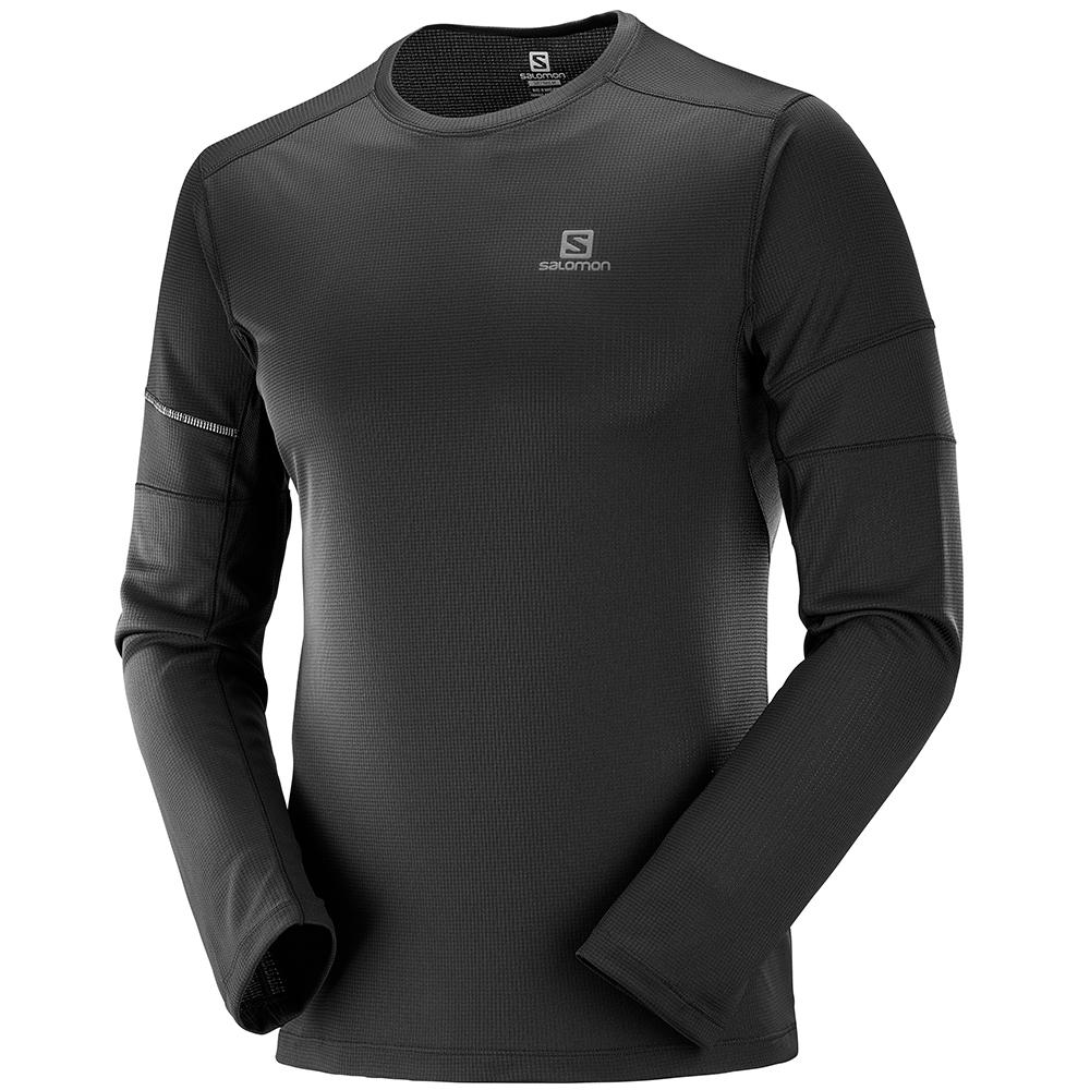 Salomon AGILE LS M Tops Hombre - Negras - Colombia (05978-PNIU)